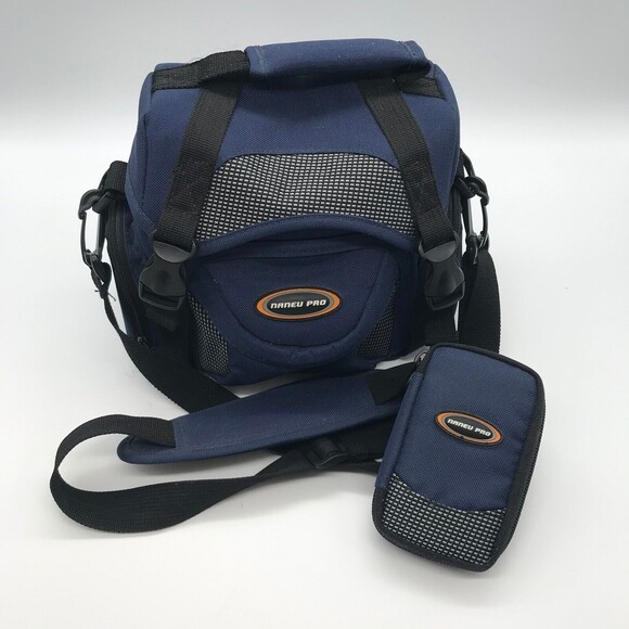 Naneu Pro Travelers TS15 Blue Camera Case Shoulder Strap Carrier & Mini Bag - Picture 2 of 11